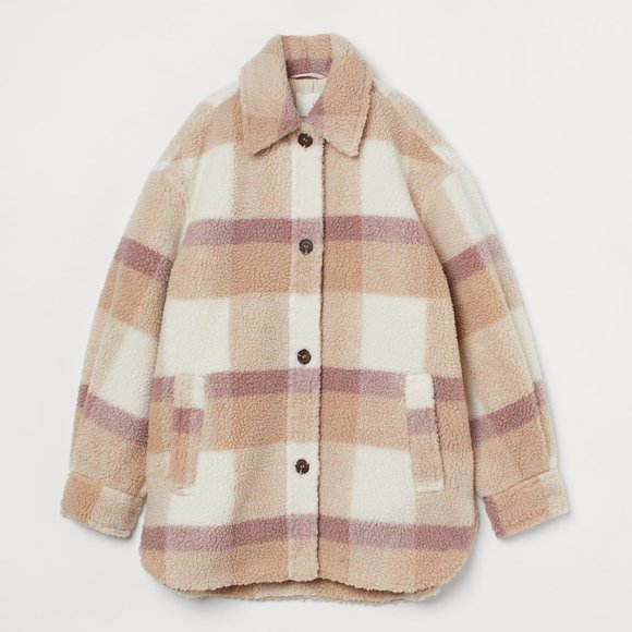 H&M Jackets & Blazers - H&M Pastel Teddy Jacket L